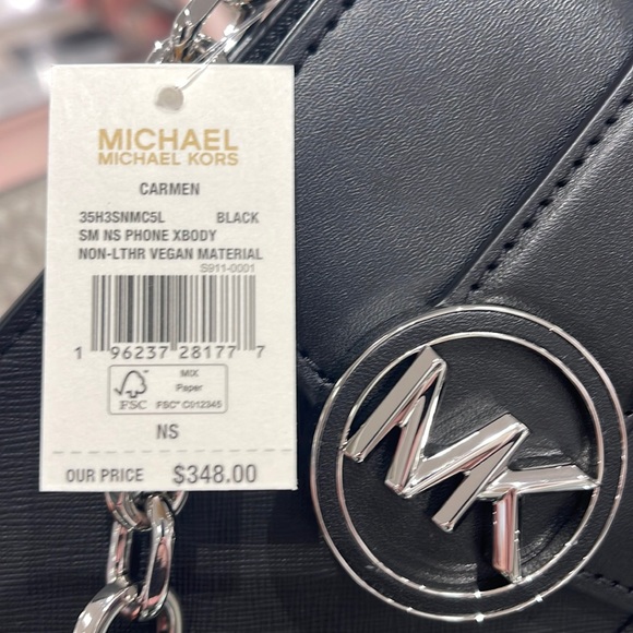 Michael Kors Carmen Small Logo Smartphone Crossbody Bag
 Black 
NWT - Picture 14 of 16